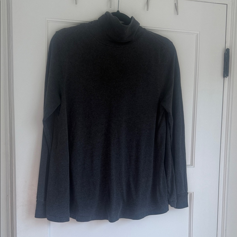 THE GREAT. Dark Gray Turtleneck Top